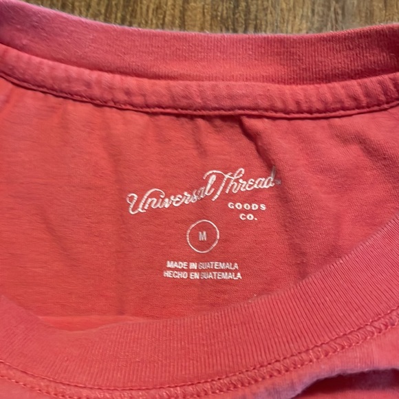 Universal Thread Tee Womens M Orange Embroidered Logo Casual Cute Basic - Picture 3 of 7